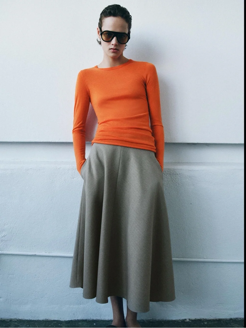 ZARA HERRINGBONE CAPE SKIRT ZW COLLECTION